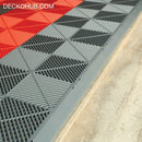Garage Tile - <b>RED</b> - Interlocking PP Flooring - High End Polypropylene | 100% Recyclable | DECKO <b>DURANTE</b> (15.8" x 15.8" x  0.7" tile)