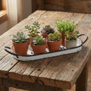 Gather Oval Tray | Decorative Metal Rustic Serving Tray | 20" x 6.5"