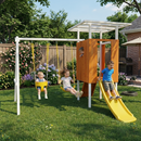 Forest Small Outdoor Toddler Swing Set | Compact Wooden Swing Frame for Babies & Kids