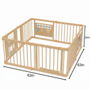 Wooden Baby Playpen with Sensory Activity Panels – 63" x 63" Square, Foldable Indoor Play Yard with Montessori Toys