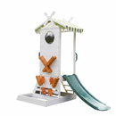 Aloe Wooden Outdoor Playhouse – Slide, Water Wheel Station & Steering Wheel for Toddlers