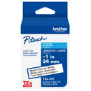 New, Pre-owned, Brother P-Touch TZe-251 Laminated Tape, Black Print on White Standard Adhesive Laminated Tape for P-Touch Label Makers, Each Roll is 0.94"/24mm (1") Wide, 26.2 ft. (8M)