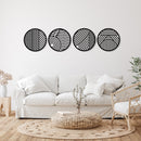 Modern Circles 4 Piece Set Metal Wall Art – Geometric Abstract Wall Decor