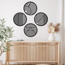Modern Circles 4 Piece Set Metal Wall Art – Geometric Abstract Wall Decor