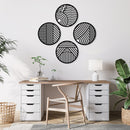 Modern Circles 4 Piece Set Metal Wall Art – Geometric Abstract Wall Decor