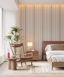 Ojai Stripe Wallpaper - Neutral Linen Texture Striped Wall Covering