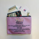 GetBullish Slay the Day Canvas Zipper Pouch 9.5" x 7" | Cosmetics Bag or Pencil Case