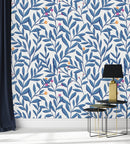 Blue Little Leaves Wallpaper