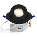 LED Canless Recessed Light 4 inch Gimbal 5CCT Dimmable Adjustable Directional Retrofit Eyeball Lighting with Jbox ETL Rated