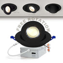 LED Canless Recessed Light 4 inch Gimbal 5CCT Dimmable Adjustable Directional Retrofit Eyeball Lighting with Jbox ETL Rated
