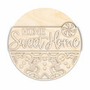 Unfinished Wood Gingerbread Home Sweet Home Door Sign Kit | Wood Craft Cutouts | 1/4" Thick |