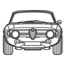 1967 Giulia Front Metal Car Wall Art - NC0092