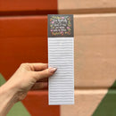 Give Yourself The Best Of You List Notepad with Floral Design | 9.5" x 2.75" | Holds to Fridge with Strong Magnet