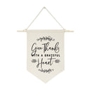 Give Thanks with a Grateful Heart Hanging Wall Banner