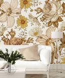 Voguish Yellow Flowers Wallpaper Tasteful