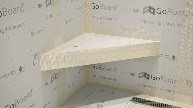 The Original Floating Corner Shower Bench Kit™ with GoBoard®