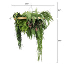 Artificial Roof Hanging Disc Draping Plant Arrangement 29.5in long – Gold Frame – UV Resistant