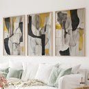 Golden Abstract Shapes Modern Wall Decor Poster