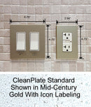 CleanPlate Wall Plate in Midcentury Gold for Rocker Switches