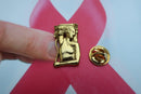 Breast Cancer Awareness Gold Lapel Pin