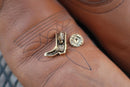 Cowboy Boot Gold Lapel Pin