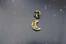 Crescent Moon Gold Lapel Pin
