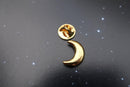Crescent Moon Gold Lapel Pin