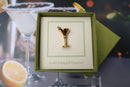 Martini Glass Gold Lapel Pin