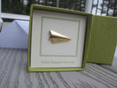 Paper Airplane Gold Lapel Pin