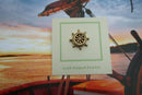 Ship's Wheel Gold Lapel Pin