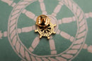 Ship's Wheel Gold Lapel Pin