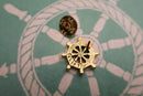 Ship's Wheel Gold Lapel Pin