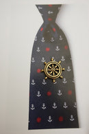 Ship's Wheel Gold Lapel Pin