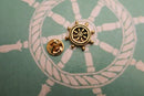 Ship's Wheel Gold Lapel Pin
