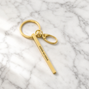 Good As Gold Stamped Bar Keychain in Gold | Minimalist Metal Quote Keychain