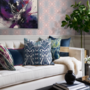 Indigo Blue and White Ikat Print Pillow