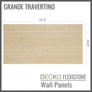 Flexible 3D Stone Wall Panels - <b>GRANDE TRAVERTINO</b> - Box of 6 panels (47.2" x 23.6") <b>46.5 sqft</b> coverage | DECKO Flexistone