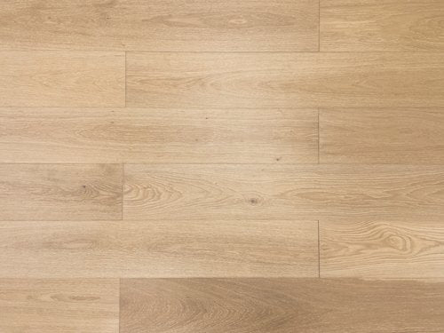 Engineered Hardwood European Oak 7.5" Wide, 74.8" RL, 0.59" Thick Wirebrushed Andaz Grant Beige - Mazzia Collection top view