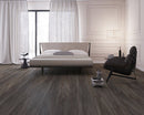WPC Vinyl Rigid Core 7" Width 60" RL 9.5mm Thick, 1.5mm IXPE, Graphic Charcoal, Domaine - Mazzia Collection bedroom view