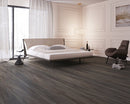 WPC Vinyl Rigid Core 7" Width 60" RL 9.5mm Thick, 1.5mm IXPE, Graphic Charcoal, Domaine - Mazzia Collection bedroom view 3