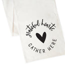 Grateful Hearts Gather Here Cotton Canvas Table Runner