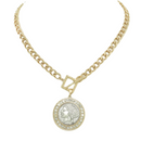 Greek Roman Goddess Coin Pendant Necklace | Ancient Mythology Fashion Jewelry