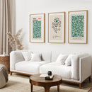 Exhibition Green Art Set of 3 Abstract Print