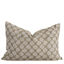 Fiora Floral Block Printed Pillow Cover | Olive Green | Lumbar