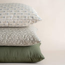 Leme Olive Green Cotton Pillow Cover