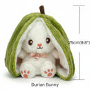 Reversible Strawberry Bunny Plush Toy Soft Polyester Stuffed Animal for Kids Hide and Seek Transforming Toy