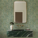 Art Deco Green and Gold Wallpaper