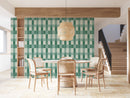 Modern Green Checkered Wallpaper Peel and Stick