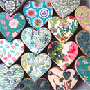 Fabric-Faced Wooden Hearts