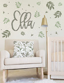 Light Green Leaves Wall Decals - Fabric Nursery Wall Art Decals